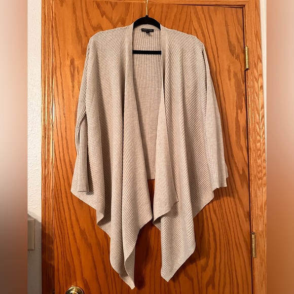 Eileen Fisher Draped Front Ribbed Wool Cardigan - Size XS - Picture 1 of 9